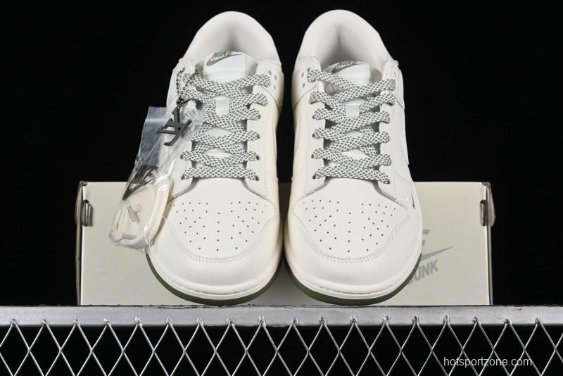 Nike SB Dunk Low LV Collaboration - Beige Green Luxury Custom Low-Top Casual Sneakers - XX2025-318