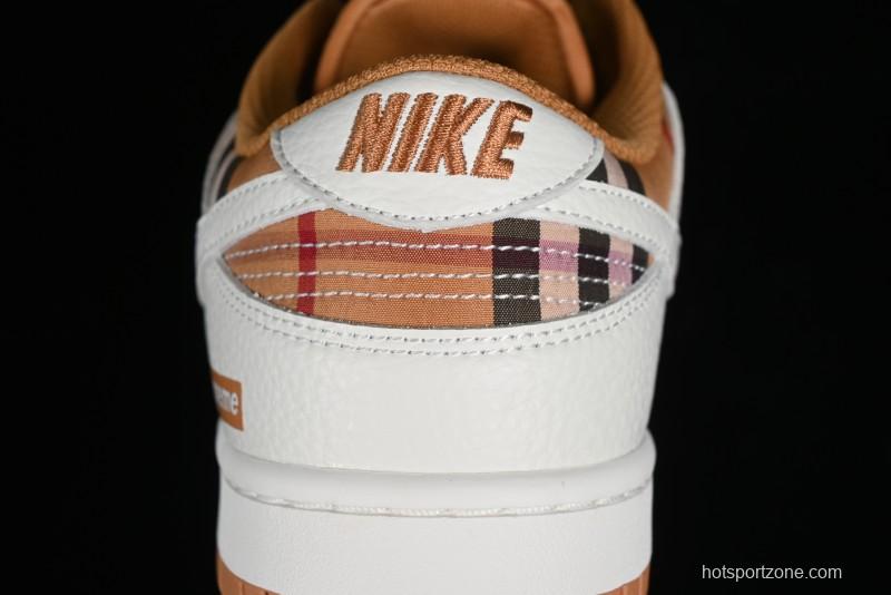 Nike SB Dunk Low Supreme Collaboration - Plaid Colorway SB Low Top Casual Skateboarding Shoes - SU1853-513