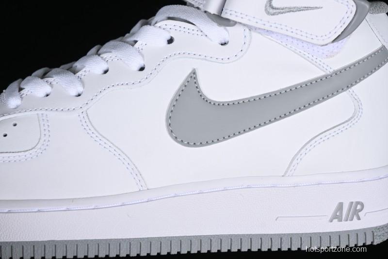 Nike Air Force 1 '07 Mid Casual Sneakers in White-Grey - DV0806-100