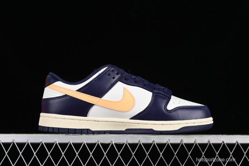 Nike Dunk Low Retro SB Skateboarding Shoes in Navy Blue with Purple Gold White Colorway - FV8106-181