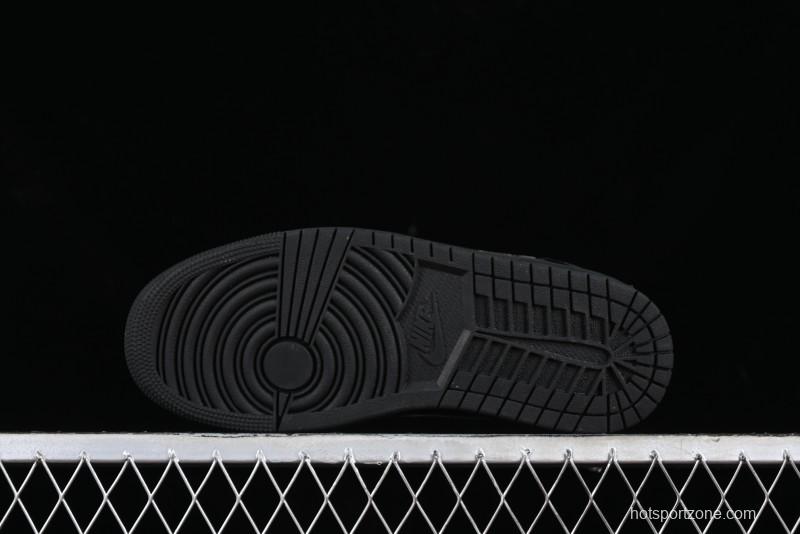 Nike Air Jordan 1 Low "Black Croc" Casual Sneakers with Crocodile-Embossed Leather - HJ7743-010