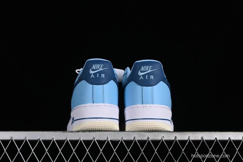 Nike Air Force 1 '07 Low White Blue Color Blocking Casual Sneakers - HF4837-407