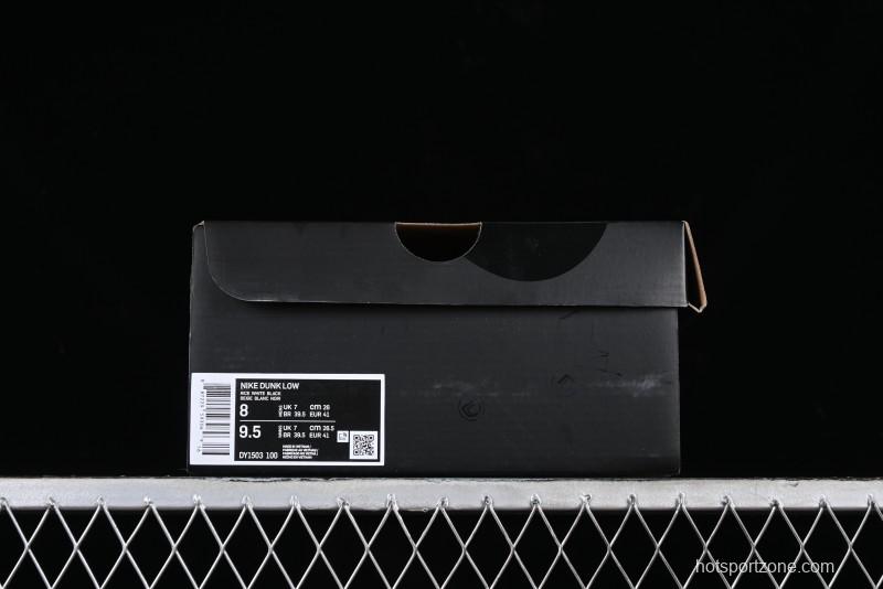 Nike Supreme x Nike SB Dunk Low Collaboration - Classic White Black Anniversary High-End Custom Low-Top Casual Skate Shoes - DY1503-100