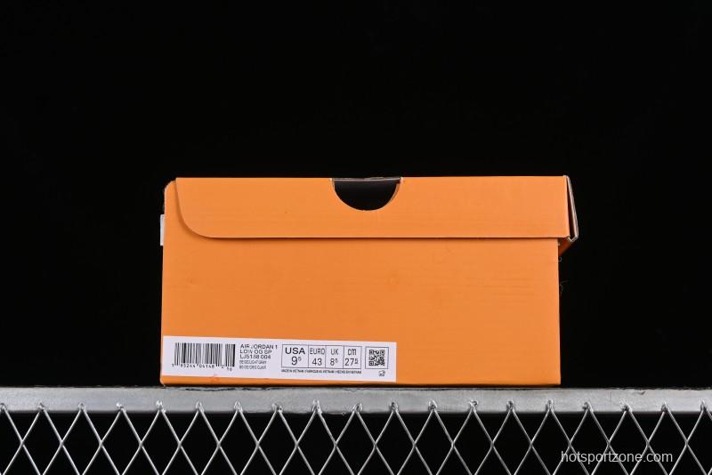 Nike Travis Scott x Fragment Design x Jordan Air Jordan 1 Low OG SP AJ1 LV Grey Denim Culture Casual Sneakers - LJ5188-004