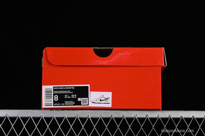 Nike SB Dunk Low Supreme Collaboration - Beige Black Line Anniversary Customized Low-Top Casual Skate Shoes - XX2025-316