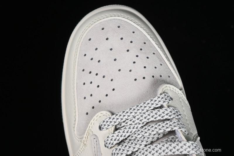 Nike Travis Scott x Fragment Design x Air Jordan 1 Low OG SP AJ1 LV Beige Grey Low-top Casual Sneakers - LJ5188-005