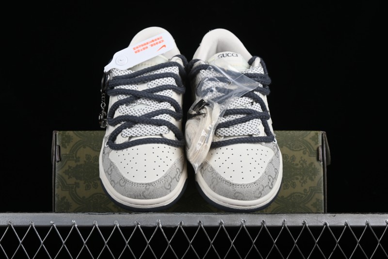 Nike SB Dunk Low Gucci Collaboration - Lace-Up Ash Anniversary High-End Custom Low-Top Casual Sneakers - SJ2068-263