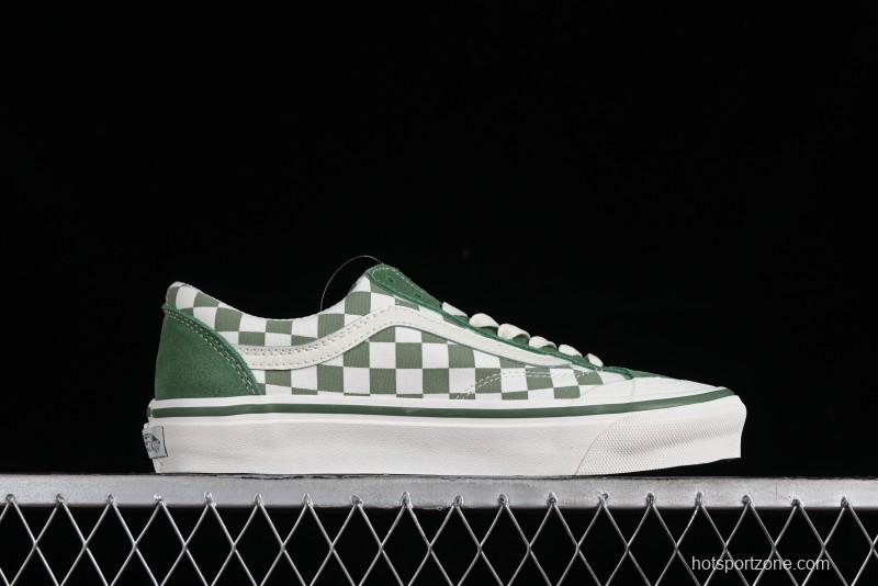 Vans Old Skool Reissue 136 Checkerboard Green Retro Canvas Shoes - VN000MT6V0N
