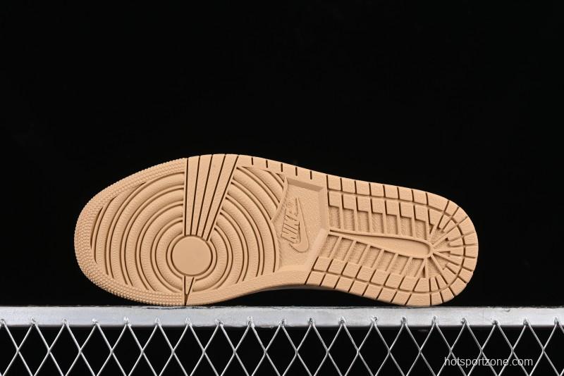 Nike Travis Scott x Fragment Design x Jordan Air Jordan 1 Low OG SP AJ1 LV Khaki Denim Casual Sneakers - SJ2068-009