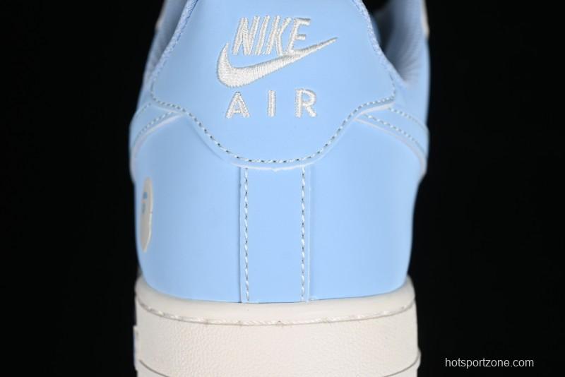 Nike Air Force 1 '07 Low Bape Collaboration - Light Grey Blue Casual Sneakers BB9599-204