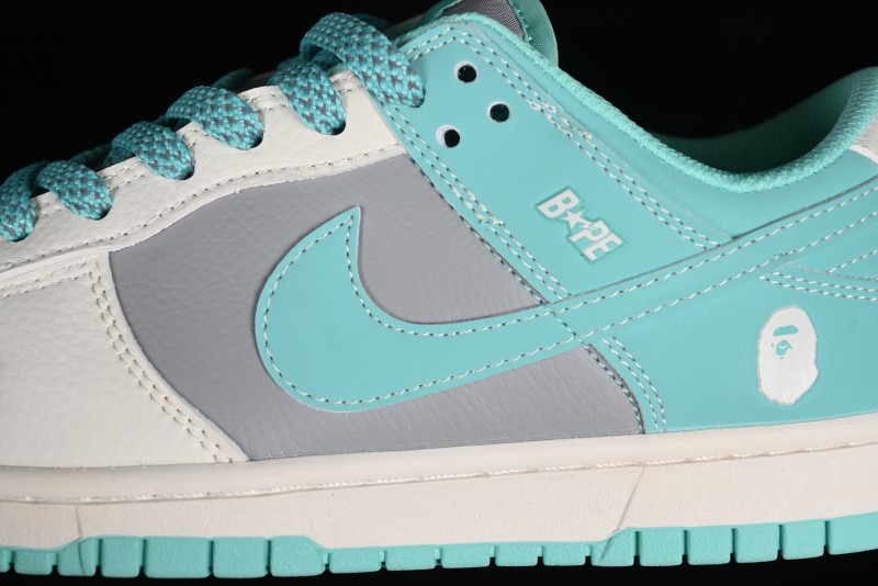 Nike SB Dunk Low BAPE Collaboration - Beige Grey Indigo Anniversary Custom Low-Top Casual Skate Shoes - BB8969-003