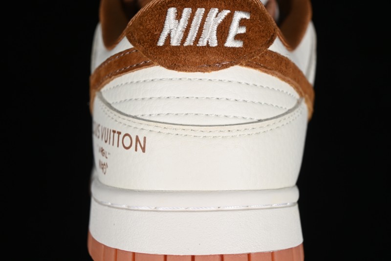 Nike SB Dunk Low LV Collaboration - Chocolate Anniversary High-End Custom Low-Top Casual Skate Shoes - FC1688-133