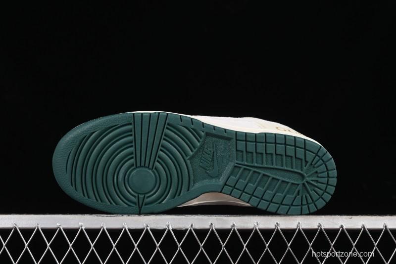 Nike SB Dunk Low Gucci Collaboration - Beige with Yellow Swoosh Anniversary High-End Custom Low-Top Casual Sneakers - DQ1098-390