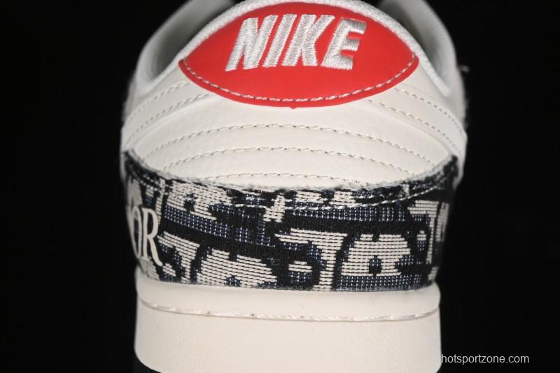 Nike SB Dunk Low Dior Collaboration - Black Grey Pattern Anniversary High-End Custom Low-Top Casual Sneakers - XY1688-010