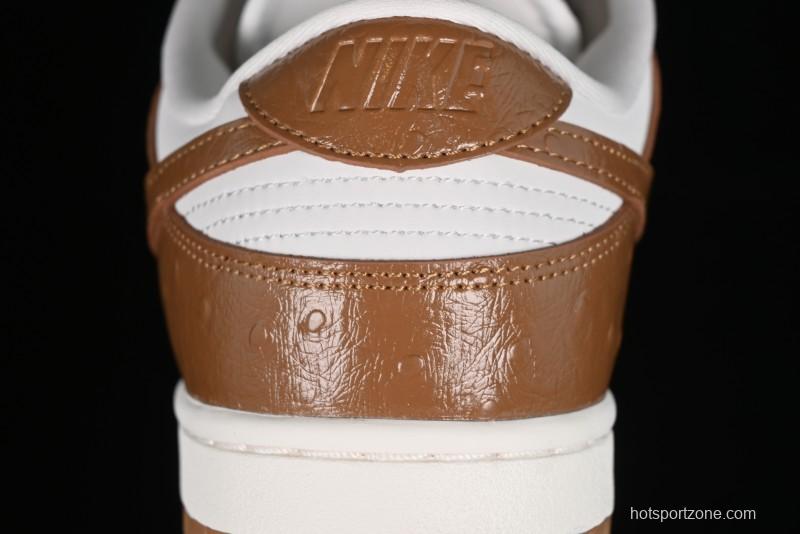 Nike Dunk Low LX SB Casual Skate Shoes in Brown Ostrich - FJ2260-001