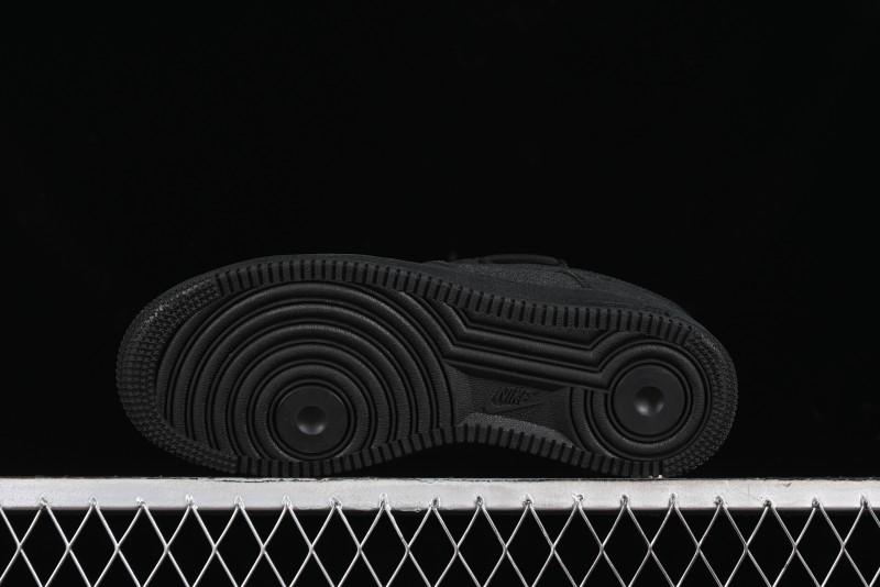 Nike Air Force 1 '07 Low Cleanfit High Street Retro Style All Black Star-Studded Diamond Accents Lace-Up Low-Top Casual Sneakers - ZH0316-030