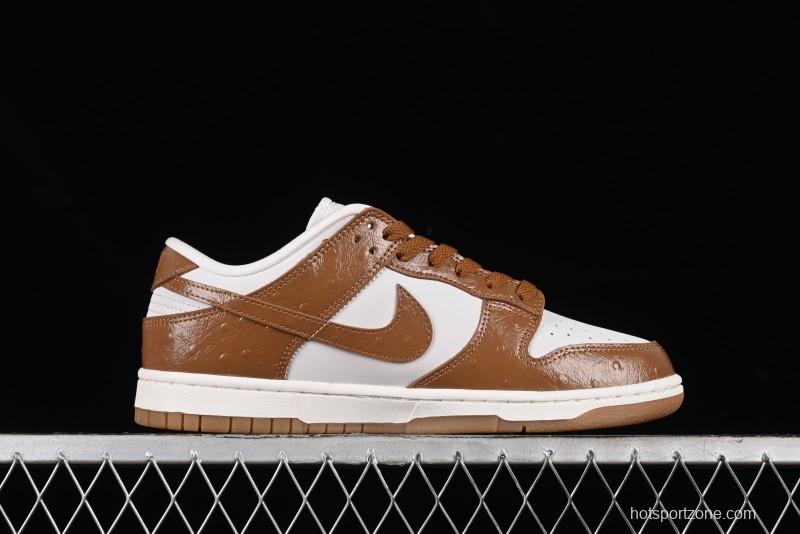 Nike Dunk Low LX SB Casual Skate Shoes in Brown Ostrich - FJ2260-001