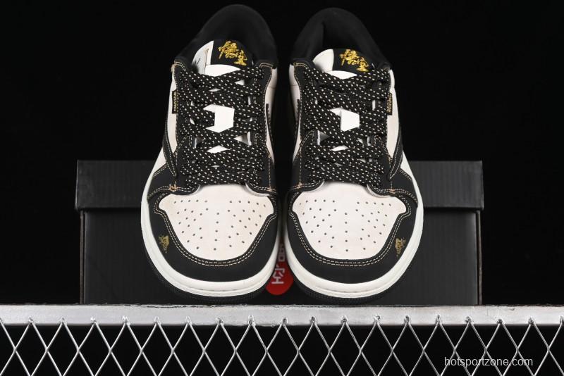 Nike Travis Scott x Fragment Design x Air Jordan 1 Low OG SP AJ1 Black Wukong Collaboration - CH6336-012