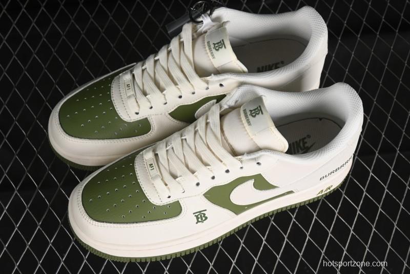 Nike Air Force 1 '07 Low Burberry Collaboration - Off White Mint Green Low Top Casual Sneakers - BB8588-221