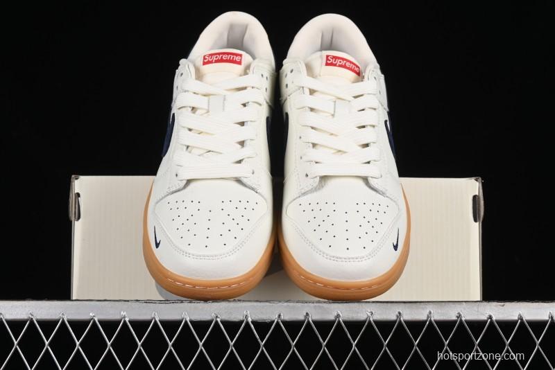 Nike SB Dunk Low Supreme Collaboration - Off White Gum Anniversary Customized Low-Top Casual Skate Shoes - JH8310-945
