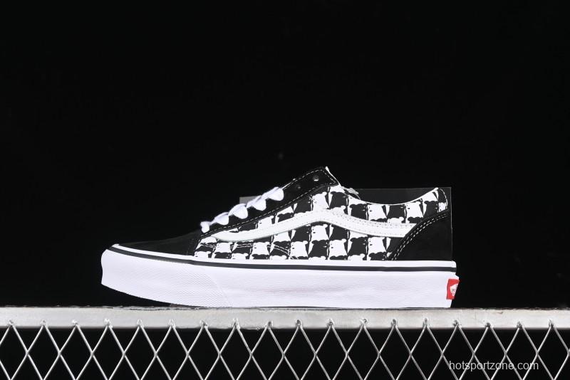 Vans Old Skool Checkerboard Bear Comfortable Slip-Resistant Cushioned Casual Vulcanized Sneakers - VN000D3CG03
