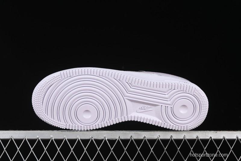 Nike Air Force 1 '07 Low Casual Sneakers with Anime-Inspired Light Gray Purple Spray Paint Design - DY8899-004