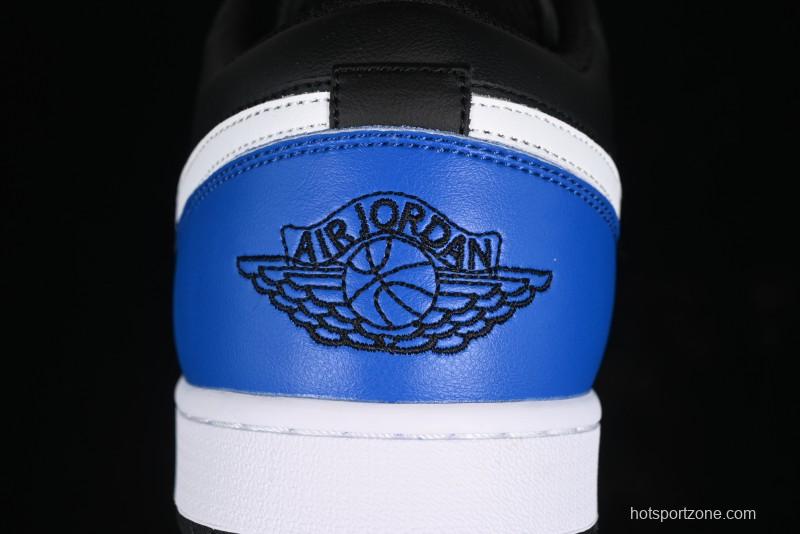 Nike Air Jordan 1 Low Retro Basketball Shoes in Black/Blue - 553558-042