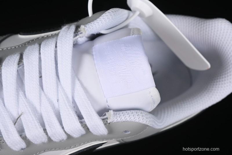 Nike Air Force 1 '07 Low White Grey Black Double Swoosh Casual Sneakers - DY8899-001