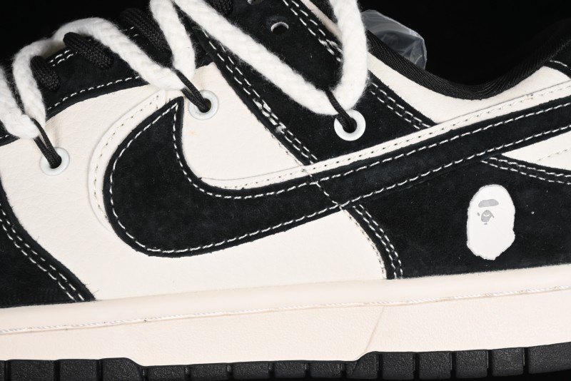 Nike SB Dunk Low BAPE Collaboration Strap Black Hook Anniversary Custom Low-Top Casual Sneakers - SJ2068-269