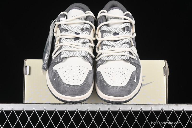 Nike Air Jordan 1 Low Retro Basketball Shoes with Custom Bear Collaboration - SJ9950-018