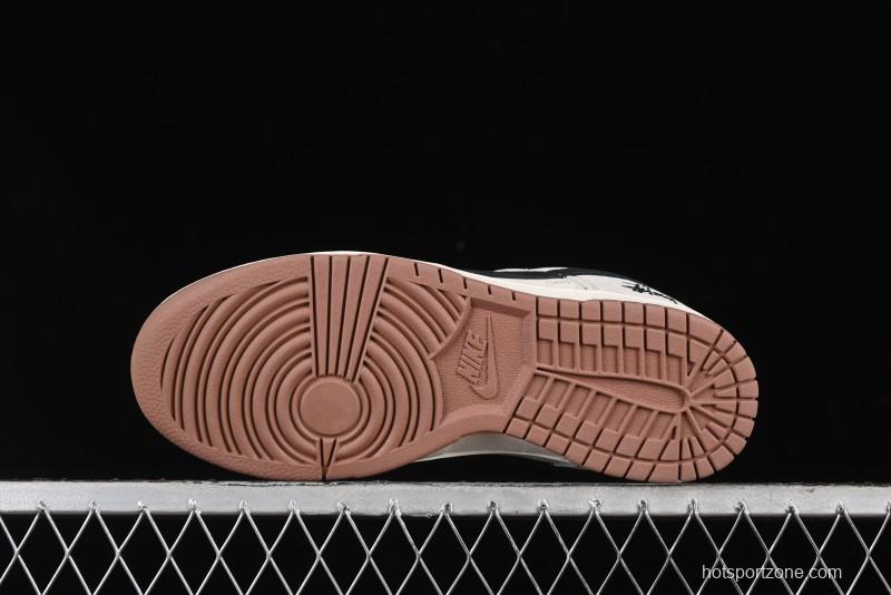 Nike SB Dunk Low Stussy Collaboration - Grey Black Checkerboard Gum Sole Anniversary Custom Low-Top Casual Skate Shoes - CF3688-031