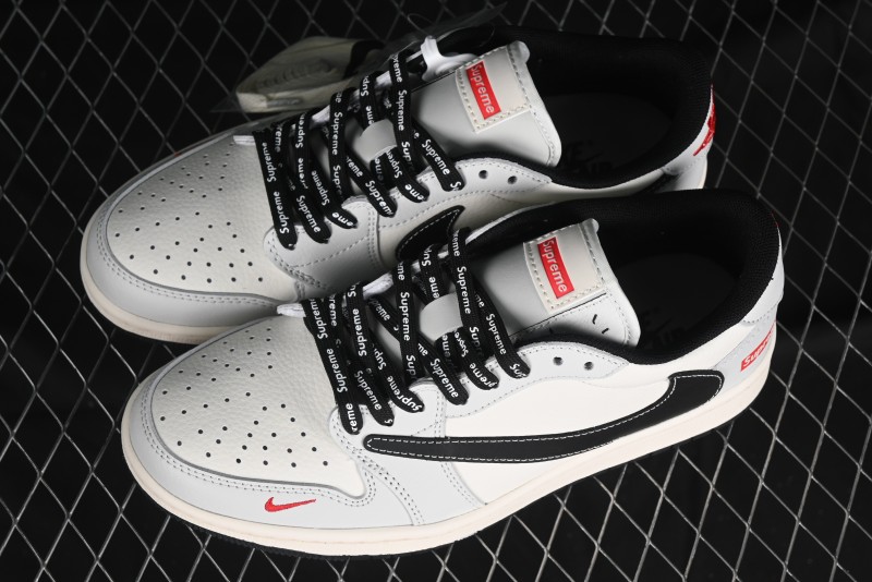 Nike Travis Scott x Fragment Design x Air Jordan 1 Low OG SP AJ1 Supreme Collaboration - Mist Blue Low-top Casual Sneakers - SJ2068-119