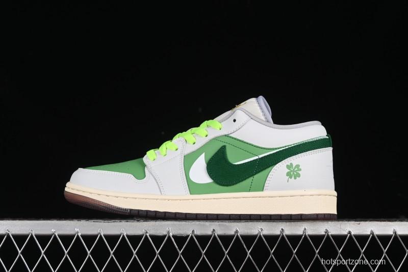 Nike Air Jordan 1 Low AJ1 White Green Double Hook Low-Top Retro Basketball Shoes - FZ5046-041