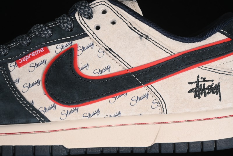Nike SB Dunk Low Stussy Collaboration - Anniversary High-End Custom Low-Top Casual Skate Shoes - DQ1098-520