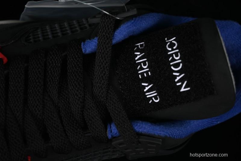 Nike Air Jordan 4 Retro Basketball Shoes in Black, Blue and Neutral Grey - FV5029-003