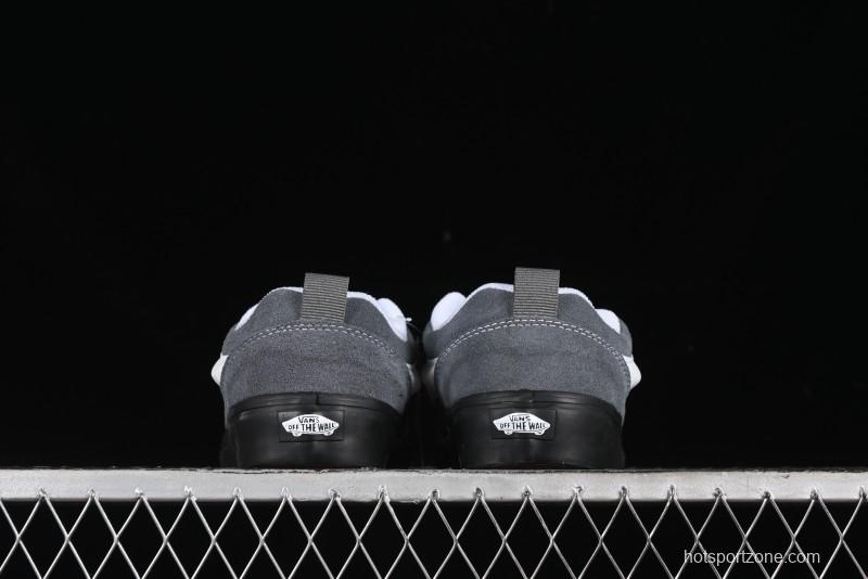 Vans Knu Skool Dark Grey Black Sole Versatile Casual Slip-Resistant Cushioned Platform Sneakers - VN000D22PWT