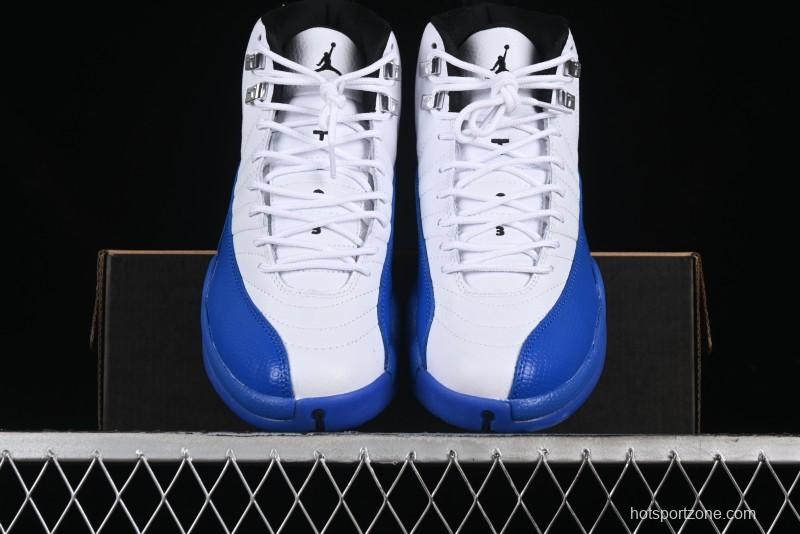 Nike Air Jordan 12 Retro Basketball Shoes in White and Blue - CT8013-140