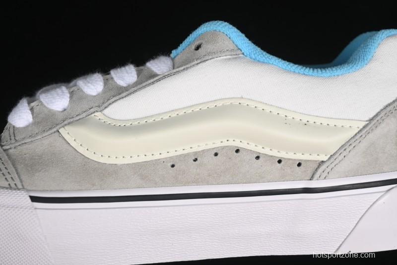 Vans Knu Skool Low-Top Retro Casual Vulcanized Slip-On Shoes in Grey Blue - VN000D6CCCZ