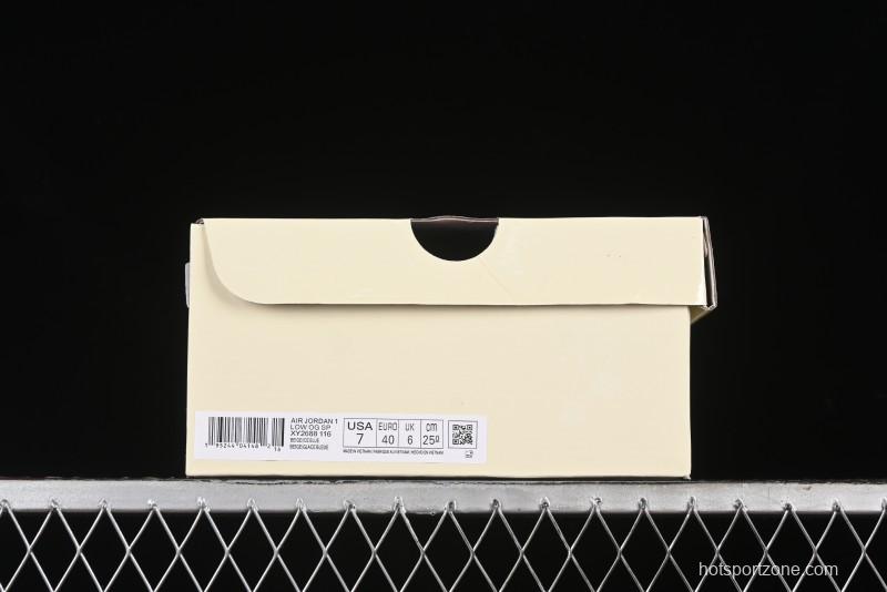 Nike Travis Scott x Fragment Design x Air Jordan 1 Low OG SP AJ1 Supreme Collaboration - White Blue Lettering Low Top Casual Sneakers - XY2688-116