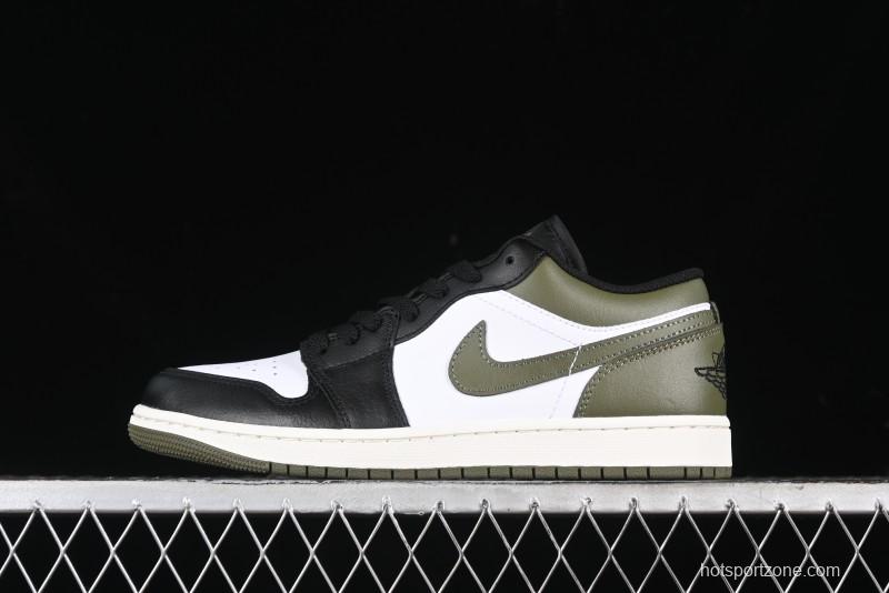 Nike Air Jordan 1 Low "Medium Olive" Casual Sneakers - 553558-092