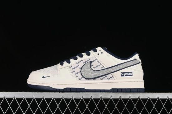 Nike SB Dunk Low Supreme Collaboration - Off-White Double Swoosh Anniversary Custom Low-Top Casual Sneakers - XX2025-288