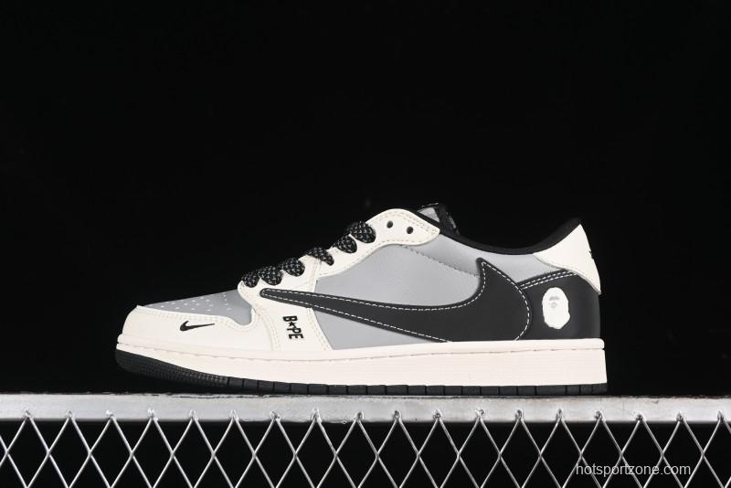 Nike Travis Scott x Fragment Design x Air Jordan 1 Low OG SP AJ1 Bape Collaboration - BB6511-626