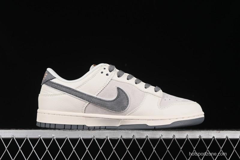 Nike SB Dunk Low Stussy Collaboration - Off White Grey Pig Anniversary Custom Low-Top Casual Skate Shoes - XX2025-888