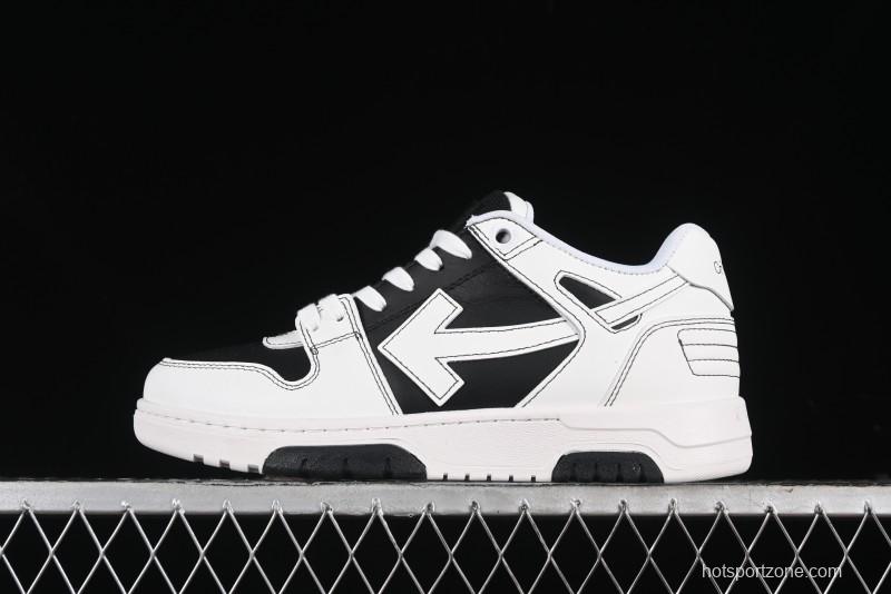 Off-White Out Of Office Low-Top Fashion Sneakers in White Black - AJD4
