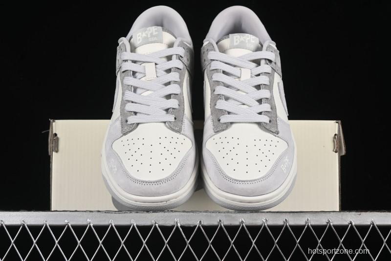 Nike SB Dunk Low BAPE Collaboration - Grey Pig 8th Anniversary Custom Low-Top Casual Skate Shoes - CH6336-226