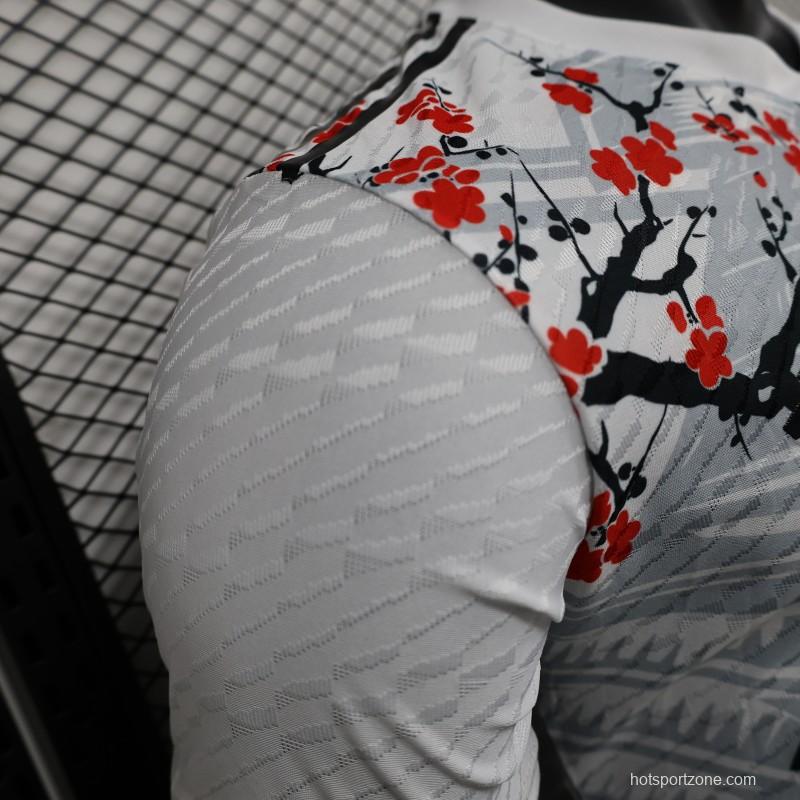 Player Version 2025 Japan White with Samurai & Cherry Blossom Jersey