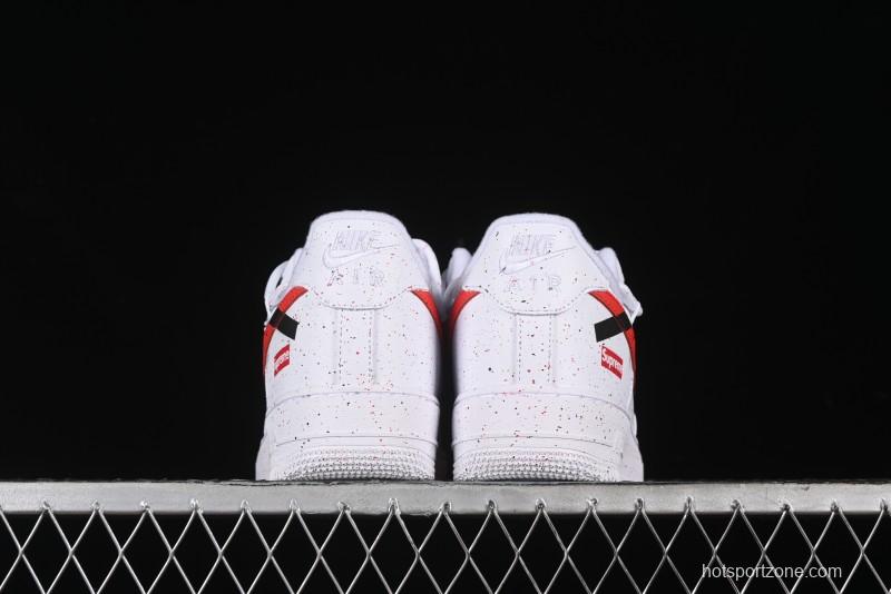 Supreme x Nike Air Force 1 '07 Low Casual Sneakers with Broken Swoosh and Anime-Inspired Spray Paint Design - CU9225-101