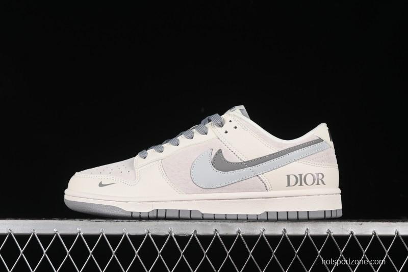 Nike SB Dunk Low Dior Collection - Beige Grey Blue Hook Anniversary High-End Custom Low-Top Casual Sneakers - XD6188-042