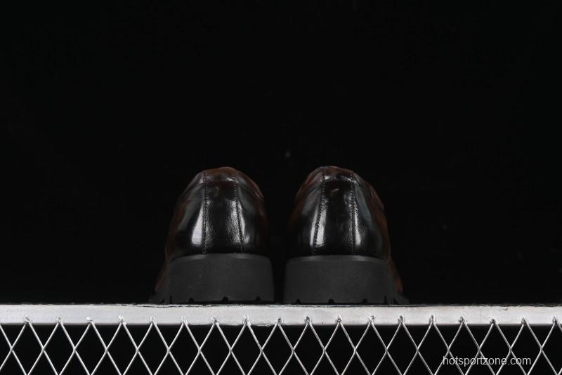 ECCO Block Derby Round Toe Genuine Leather Brogue Dress Shoes - 63667201002