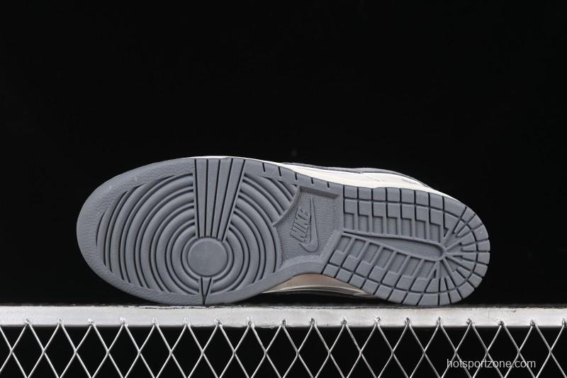 Nike SB Dunk Low Stussy Collaboration - Off White Grey Pig Anniversary Custom Low-Top Casual Skate Shoes - XX2025-888